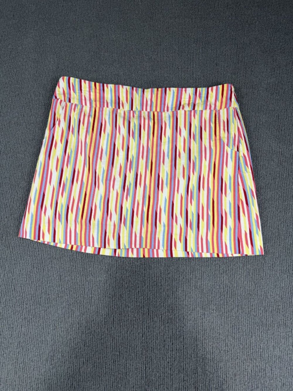 Eight Clovers Womens Striped Multicolor Mini Skirt Size 14